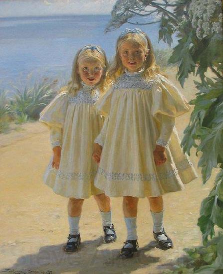 Peder Severin Kroyer The Benzon daughters Norge oil painting art